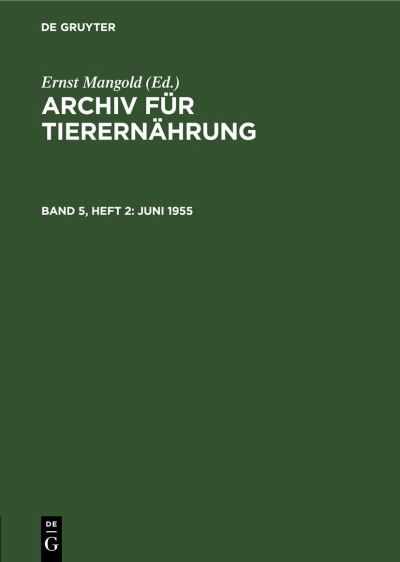 Cover for Akademie der Akademie der Landwirtschaftswissenschaften der Deutschen Demokratischen Republik · Juni 1955 (Book) (1956)