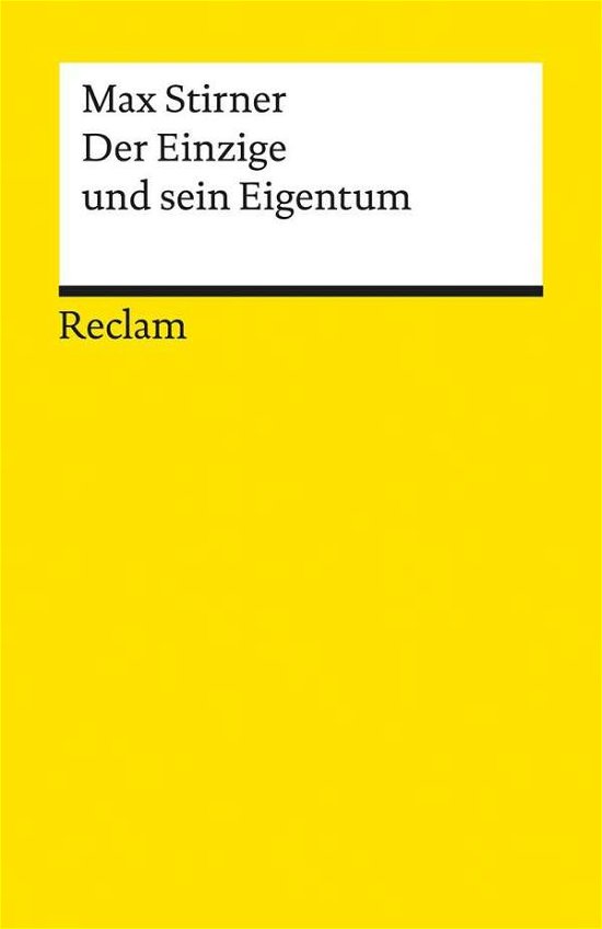 Cover for Max Stirner · Reclam UB 03057 Stirner.Einzig.Eigentum (Buch)
