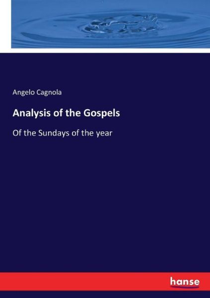 Analysis of the Gospels - Cagnola - Książki -  - 9783337282578 - 1 sierpnia 2017