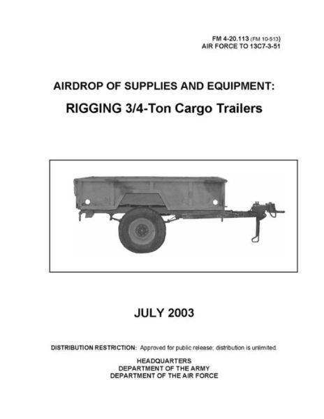 Cover for U S Army · FM 4-20.113 Airdrop of Supplies and Equipment: RIGGING 3/4-Ton Cargo Trailers (Pocketbok) (2021)