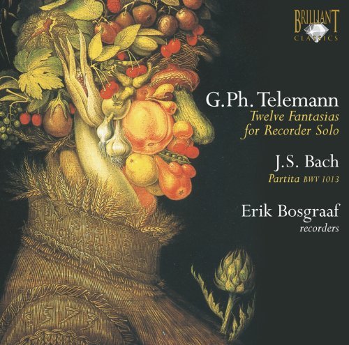 Twelve Fantasias for Recorder Solo - Telemann / Bosgraaf - Musik - Brilliant Classics - 0842977037579 - 2. September 2008