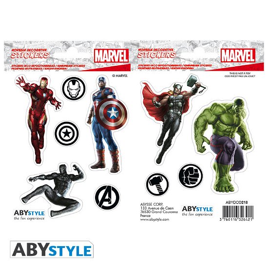 Marvel - Avengers (Stickers 16X11Cm 2 Sheets) - Abystyle - Merchandise -  - 3700789250579 - 7. februar 2019
