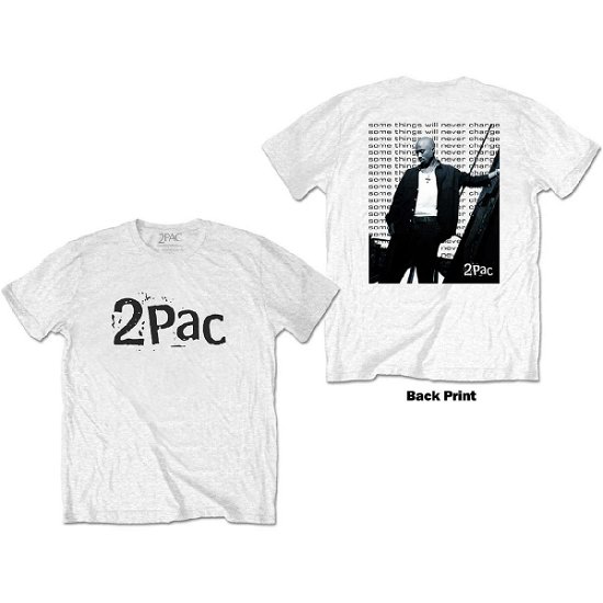 Cover for Tupac · Tupac Unisex T-Shirt: Changes Back Repeat (Back Print) (T-shirt) [size S] [White - Unisex edition]