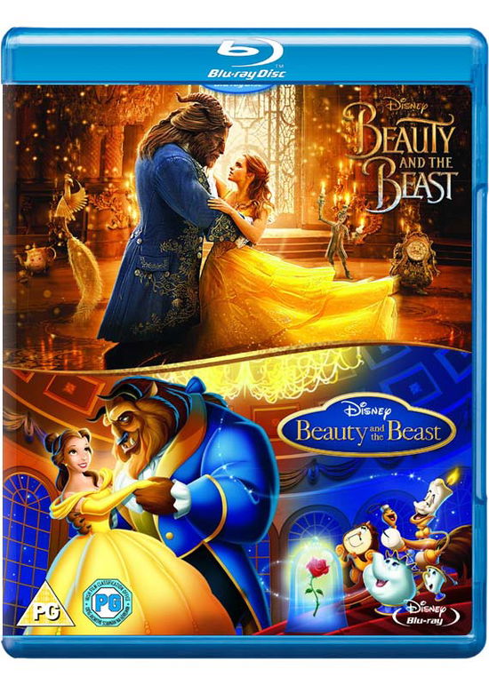 Cover for Beauty &amp; The Beast: Live Action and Animation - 2 Movie Collection · Beauty And The Beast (Live Action) / Beauty And The Beast (Animated) (Blu-Ray) (2017)