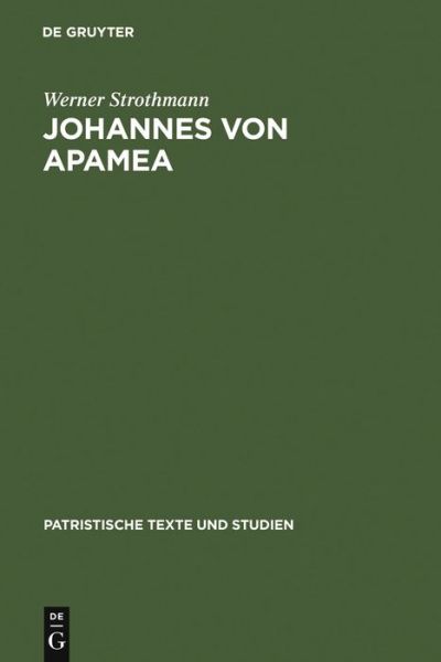Cover for Strothmann · Johannes von Apamea.1-2 (Book) (1972)