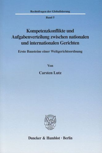 Cover for Lutz · Kompetenzkonflikte und Aufgabenver (Book) (2003)