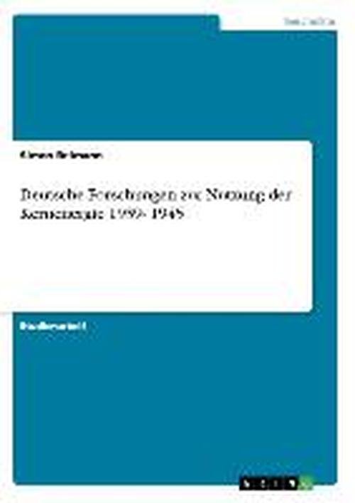 Cover for Reimann · Deutsche Forschungen zur Nutzun (Book) [German edition] (2007)