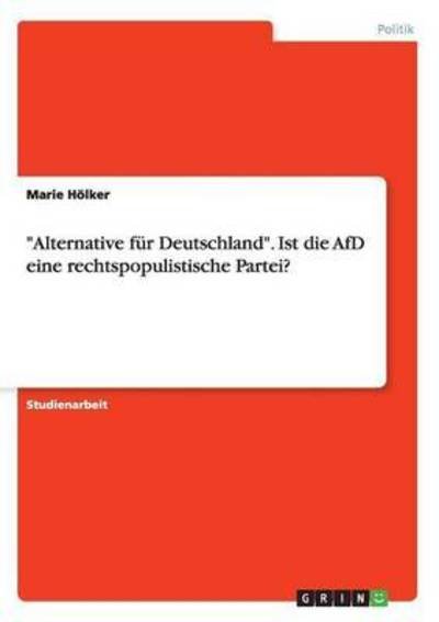 Cover for Hölker · &quot;Alternative für Deutschland&quot;. I (Book) (2016)