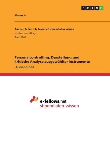 Cover for H. · Personalcontrolling. Darstellung und (Book)