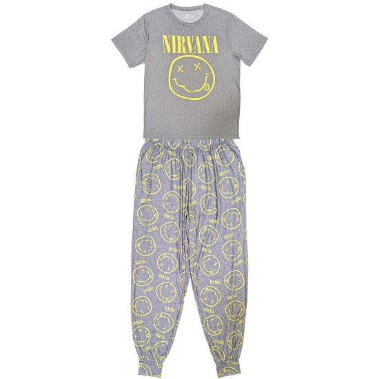 Nirvana Unisex Pyjamas: Yellow Smile - Nirvana - Fanituote -  - 5056737211580 - 