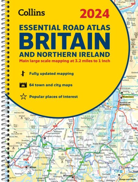 Cover for Collins Maps · 2024 Collins Essential Road Atlas Britain and Northern Ireland: A4 Spiral - Collins Road Atlas (Spiral Book) [New edition] (2023)