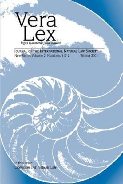 Cover for Robert Chapman · Vera Lex: Journal of the International Natural Law Society Vol. 2 (Taschenbuch) (2001)