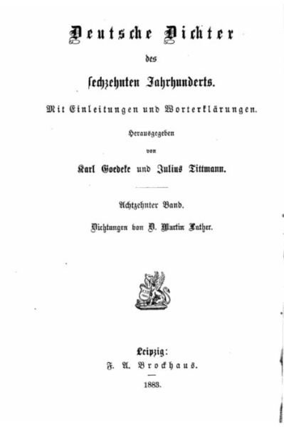 Cover for Martin Luther · Dichtungen Von D. Martin Luther (Taschenbuch) (2015)