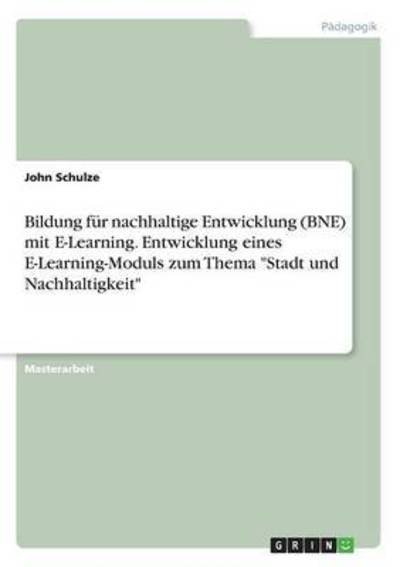 Cover for Schulze · Bildung für nachhaltige Entwick (Bog) (2016)