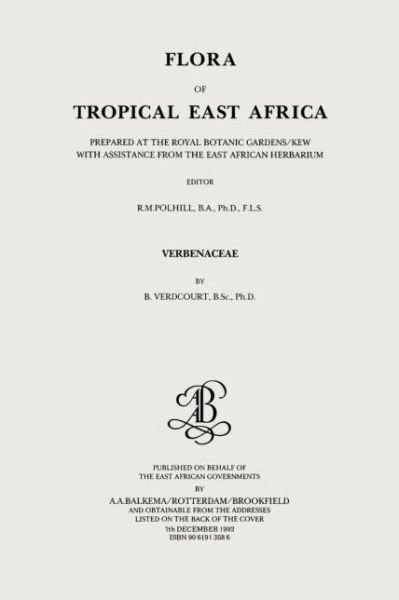 Cover for B Verdcourt · Flora of Tropical East Africa - Verbenaceae (Paperback Bog) (1992)