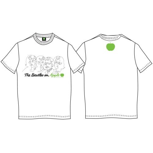 Cover for The Beatles · The Beatles Unisex T-Shirt: On Apple (Back Print) (T-shirt) [size L] [White - Unisex edition]