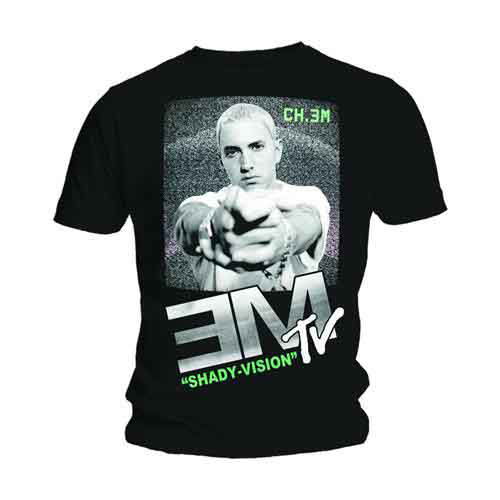 Eminem Unisex T-Shirt: EM TV Shady Vision - Eminem - Produtos - Bravado - 5055295391581 - 