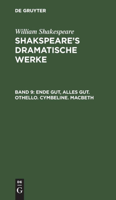 Cover for William Shakespeare · [Dramatische Werke] Shakspeare's Dramatische Werke (Bok) (1901)