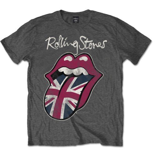 Cover for The Rolling Stones · The Rolling Stones Unisex T-Shirt: Union Jack Tongue (T-shirt) [size S] [Grey - Unisex edition]
