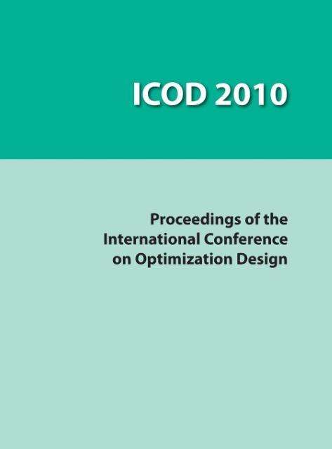 Cover for Asme Press · Icod 2010: Proceedings of the International Conference on Optimization Design, Wuhan, China, March 18-20, 2010 (Paperback Book) (2010)