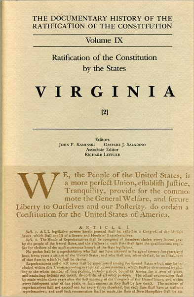 Cover for Kaminski · Ratification by the States Virginia Vol 2 (Inbunden Bok) [Annotated edition] (1990)