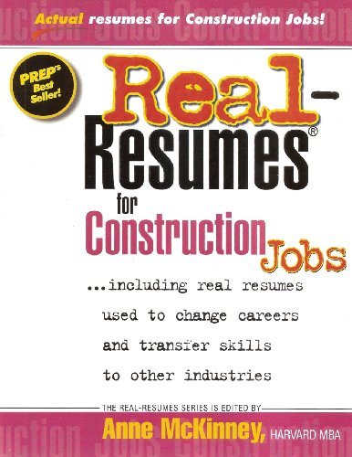 Cover for Anne Mckinney · Real Resumes for Construction Jobs (Pocketbok) (2012)