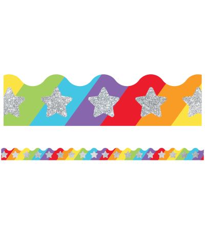 Sparkle and Shine Glitter Stars on Rainbow Scalloped Borders - Carson-Dellosa Publishing - Other - Carson Dellosa Education - 9781483843582 - March 15, 2018