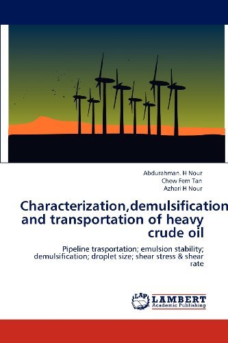 Cover for Azhari H Nour · Characterization,demulsification and Transportation of Heavy Crude Oil: Pipeline Trasportation; Emulsion Stability; Demulsification; Droplet Size; Shear Stress &amp; Shear Rate (Paperback Bog) (2012)