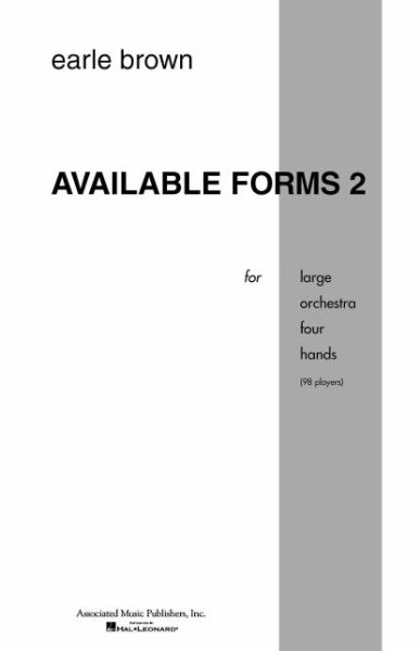 Cover for Earle Brown · Available Forms 2 (Sheet music) (1986)