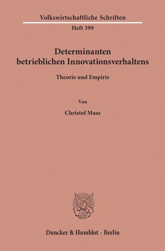 Cover for Maas · Determinanten betrieblichen Innova (Book) (1990)