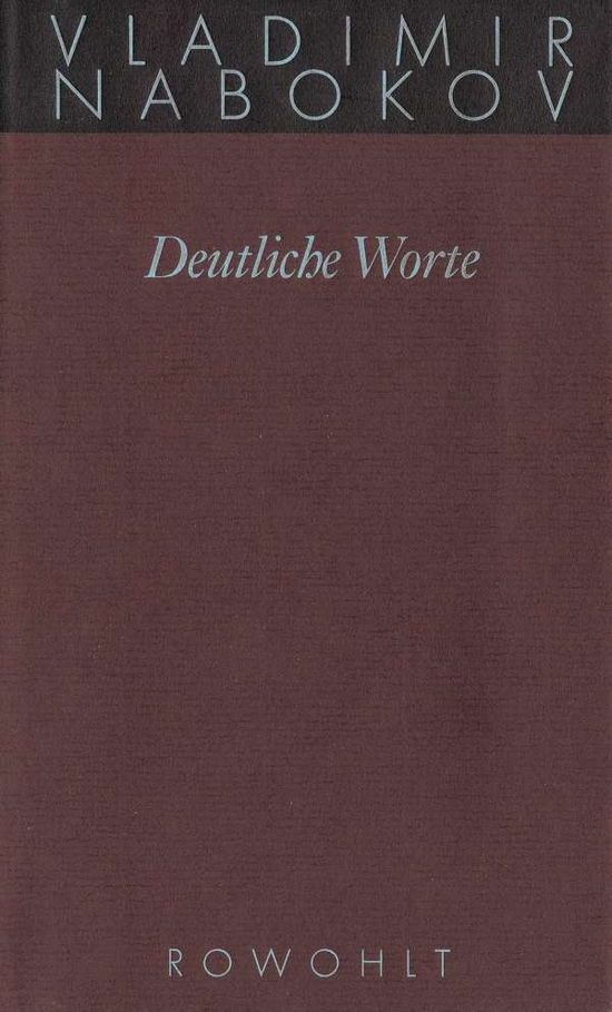 Cover for V. Nabokov · Deutliche Worte (Book)