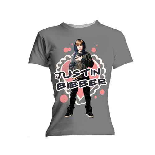 Cover for Justin Bieber · Justin Bieber Ladies T-Shirt: Cut Out Hearts (Skinny Fit) (T-shirt)