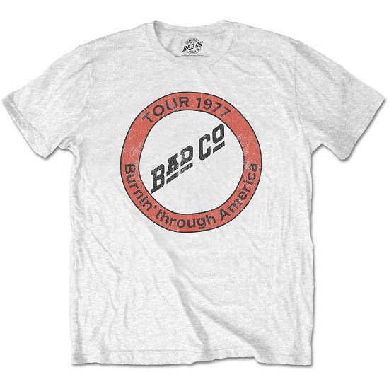 Cover for Bad Company · Bad Company Unisex T-Shirt: Burnin' Through America (T-shirt) [size S] [White - Unisex edition]