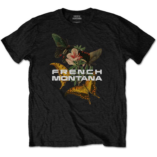 French Montana Unisex T-Shirt: Butterfly - French Montana - Gadżety -  - 5056368688584 - 