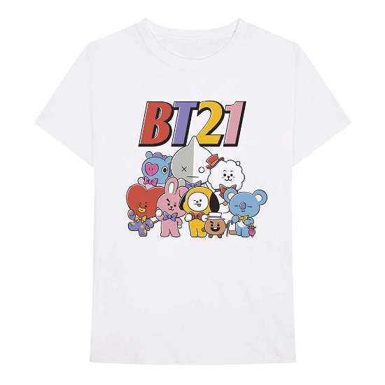 BT21 Unisex T-Shirt: Colourful Squad - Bt21 - Merchandise -  - 5056561018584 - 