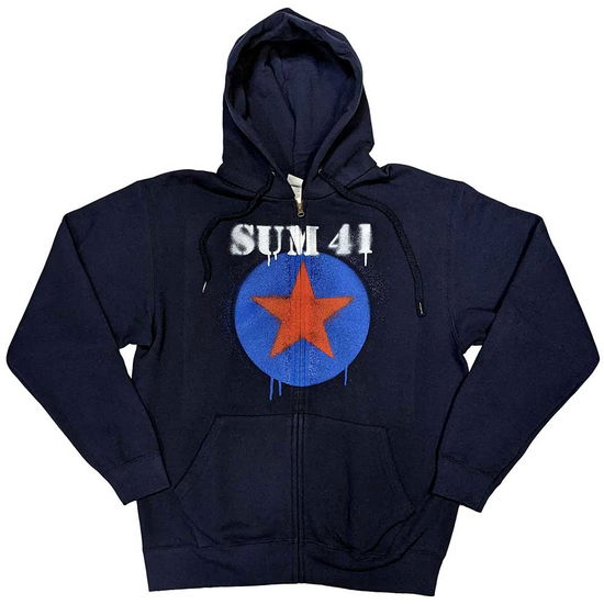 Cover for Sum 41 · Sum 41 Unisex Zipped Hoodie: Star Logo (Navy Blue) (Ex-Tour) (Hoodie) [size S] (2024)