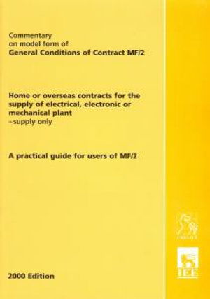 Cover for Institution of Electrical Engineers · Model Forms of General Conditions of Contract (Commentary on Mf/2) (Pocketbok) (2000)