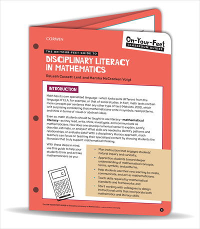 The On-Your-Feet Guide to Disciplinary Literacy in Mathematics - On-Your-Feet-Guides - ReLeah Cossett Lent - Boeken - SAGE Publications Inc - 9781544386584 - 14 november 2019