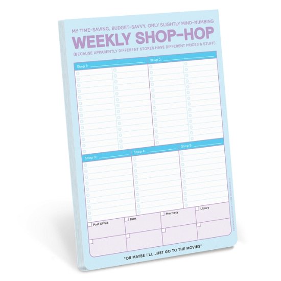 Knock Knock Weekly Shop-Hop Pad with Magnet - Knock Knock - Livros - Knock Knock - 9781683494584 - 1 de agosto de 2024
