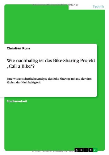 Cover for Christian Kunz · Wie nachhaltig ist das Bike-Sharing Pro (Book) [German edition] (2011)