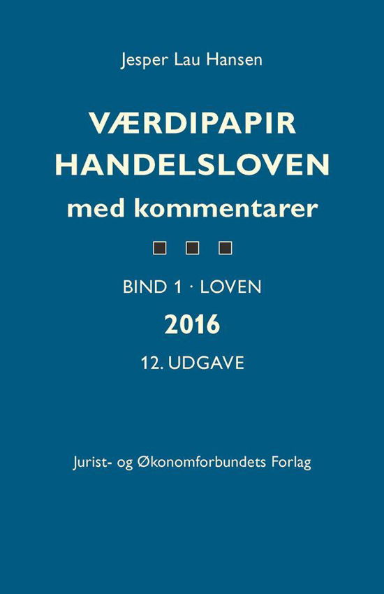 Cover for Jesper Lau Hansen · Værdipapirhandelsloven (Hæftet bog) [12. udgave] (2016)