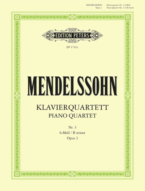 Cover for Piano Quartet in B minor Op.3 (Sheet music) (2001)