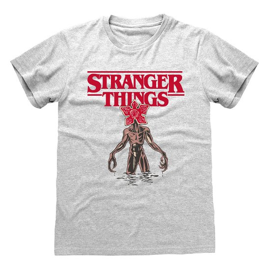 Stranger Things: Logo Demogorgon Heather Grey (T-Shirt Unisex Tg. 2Xl) - Heroes - Film -  - 5056463465585 - 