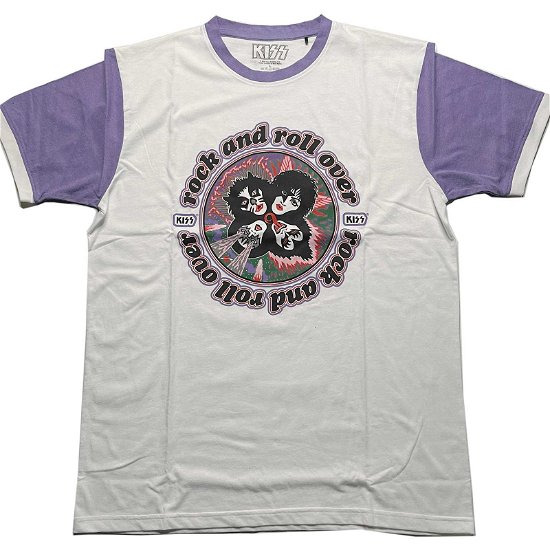 KISS Unisex Ringer T-Shirt: Rock and Roll Over - Kiss - Merchandise -  - 5056561053585 - 