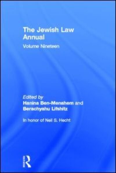 Cover for Berachyahu Lifshitz · The Jewish Law Annual Volume 19 - Jewish Law Annual (Hardcover bog) (2011)