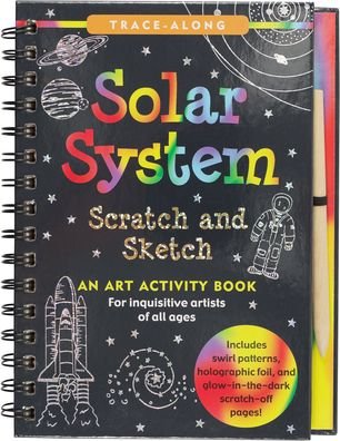 Cover for Inc Peter Pauper Press · Scratch &amp; Sketch (tm) Solar System (Trace Along) (Hardcover Book) (2019)