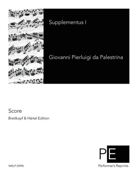 Cover for Giovanni Pierluigi Da Palestrina · Supplementus I (Paperback Bog) (2015)
