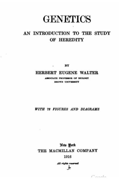 Cover for Herbert Eugene Walter · Genetics, an Introduction to the Study of Heredity (Paperback Bog) (2015)
