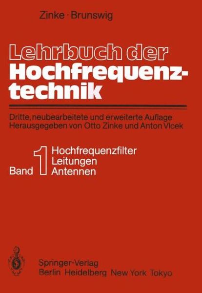 Cover for Otto Zinke · Lehrbuch Der Hochfrequenztechnik (Paperback Book) [3., neubearb. u. erw. Aufl. edition] (1986)