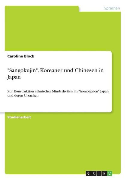 Cover for Block · &quot;Sangokujin&quot;. Koreaner und Chines (Book)
